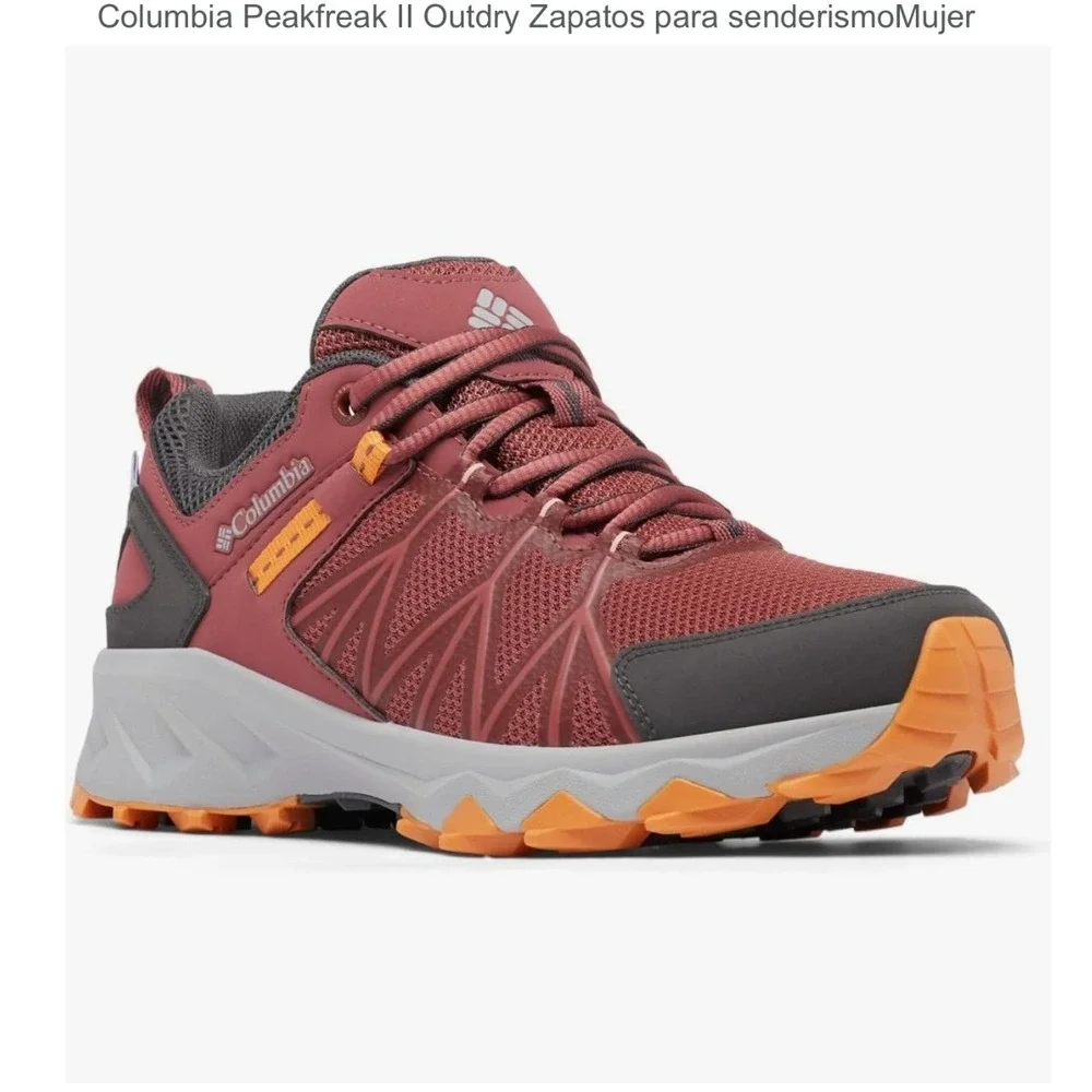 Columbia Peakfreak II Outdry  Hiking Shoes Red Orange Waterproof BL5953-679